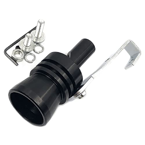 DEVMO 2pcs XL Size Aluminum Alloy Universal Turbo Sound Exhaust Muffler Pipe Whistle Car Roar Maker (XL-Black) - color: Black
