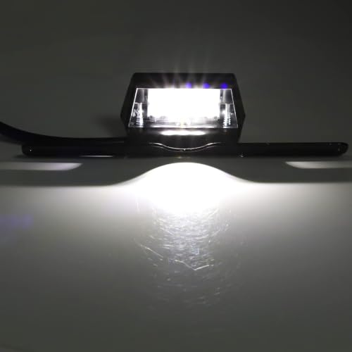 Motorcycle Turn Signal Light License Plate LED Light Number Plate Light Lamp Holder Rear Tail Light Bracket Mount Registration Plate Holder Universal Fits Truck Lorry ATV Van (Small)