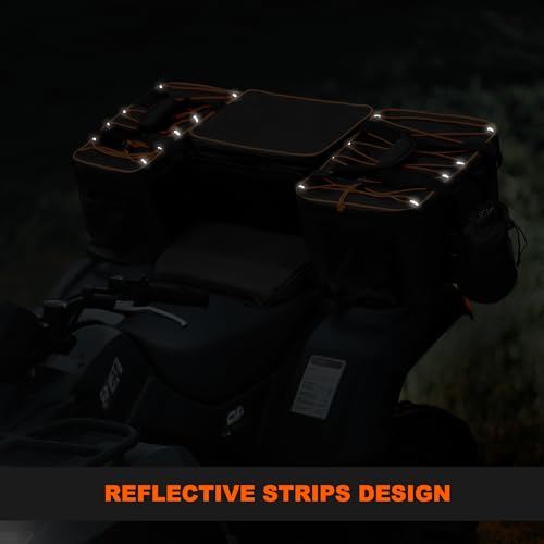 MYDAYS ATV Rear Storage Bags,ATV Rear Rack Cargo Bag,Rear Seat Gear Bag Universal Compatible with Most ATVs Polaris Sportsman Fourtrax Can-Am Kawasaki Arctic Cat CFMOTO