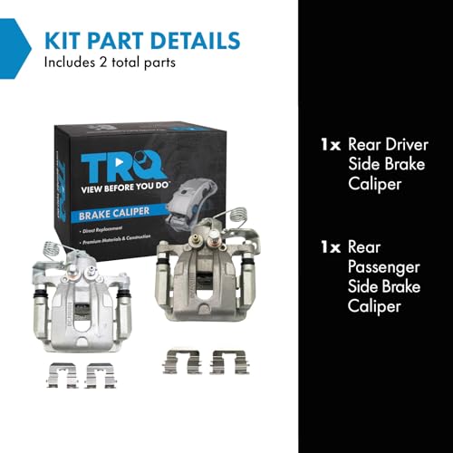 TRQ Rear Driver and Passenger Side Brake Caliper Set Caliper Brackets - style: CLA34814