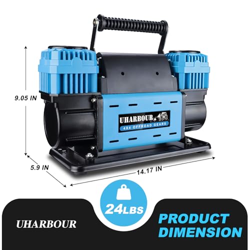 Uharbour 12V 10.6 CFM Offroad Air Compressor with Pressure Gauge - style: 350 L/Min with digital pressure gauge