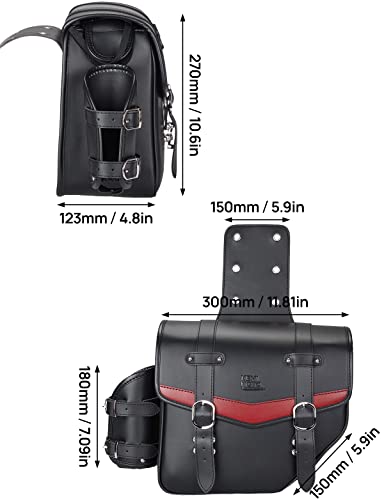 KEMIMOTO Quick Release Buckle Motorcycle Saddle Bags with Cup Holder