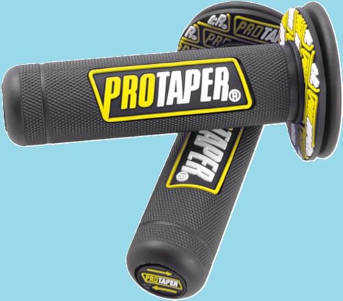 7/8" Motorcross Handle Grips Dirt Bike 22mm 24mm Truster Grips Motorcycle Ergonomic Bar End Non Slip Grip Gel Gep Scooter Cruiser Racing Mountain (Black Yellow)
