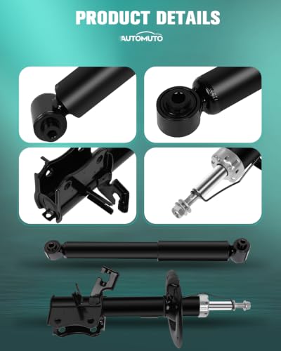 AUTOMUTO Struts Front Rear Shock Absorbers Fits 2007-2012 for Nissan Sentra - size: Front and Rear Shock Absorbers