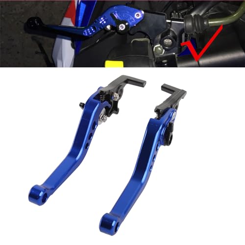 CHICIRIS Motorcycle Levers, 1 Pair CNC Aluminum Alloy Motorcycle Scooter Modification Double Disc Brake Lever (Blue) - color: Blue
