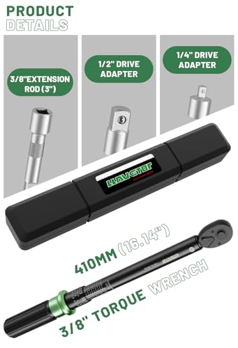 3/8 Drive Clic Torque Wrench Inch Pound, 7.38-81.18 ft.lb, ±3% Accuracy, Adjustable Torque Wrench for Bike, Motorcycle, Car Spark - size: 7.38-81.18 ft-lb (4 pcs)