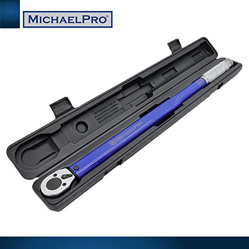 MichaelPro 1/2-Inch Drive Click Torque Wrench, 25–250 ft-lb (33.9–339 Nm), Heavy Duty Manual Adjustable Torque Wrench for Automotive & Industrial Use, Dual Scale, Durable Ratchet Head | MP001221