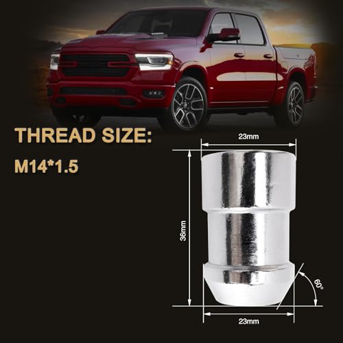 M14 x 1.5 Wheel Locks(1.42In Length), Fit for Silverado 1500 00-23 - size: 14x1.5