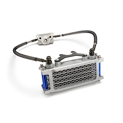 Motorcycle Oil Cooler Cooling Radiator Engine Kit Universal for CRF XR KLX 50 70 90 110 125 140cc SSR Taotao Coolster Kayo Apollo Dirt Pit Bike ATV Blue - color: Blue
