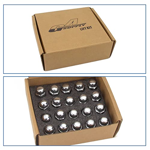 GAsupply 20pcs 1/2x20 Lug Nuts Chrome, 1.38" Tall 3/4" 19mm Hex Cone Seat - color: Silver, size: 1/2"-20, style: 20 Pack