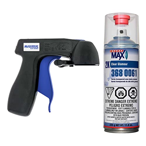 Spraymax 2K Clear Coat Aerosol Spray Can - High Gloss Automotive for Car Repair and New Paint Jobs Two Stage Professional Results Bundled with Master Trigger