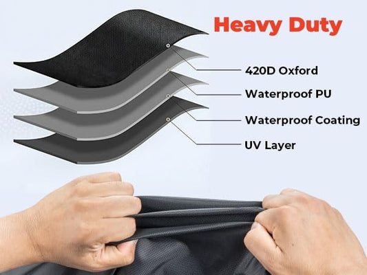 KEMIMOTO Heavy Duty 420D Waterproof Motorcycle Cover for Sport Bike Outdoor - color: Sliver, size: Sport Bike