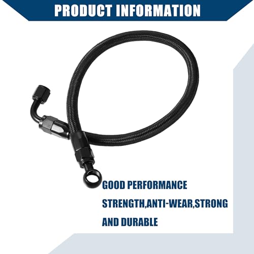 Car Braided Fuel Line Hose for Honda Civic 1988-2000 / Front Braided Fuel Line Oil Hose / / Durable Metal Nylon / 1Pcs Black