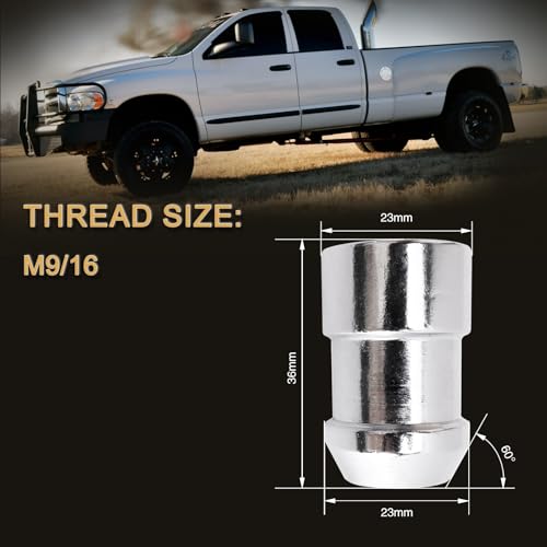 9/16 Wheel Locks(1.42In Length), Fit for Ram 1500 2002-2011 - size: 9/16
