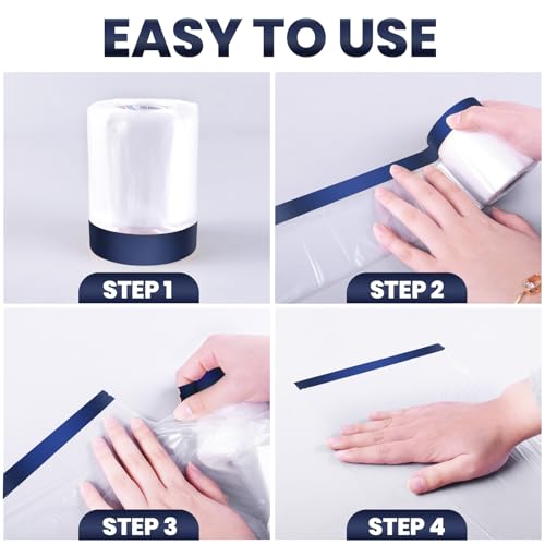 ADHES Painters Plastic with Tape - size: 102inch