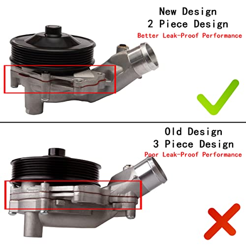 AUQDD LR033993 Professional Water Pump Kit With Gasket Fit For SUV (For 5.0L V8 Only) 2010 2011 2012 2013 Land Rover LR4 2010-2014 Range Rover Sport - size: LR033993