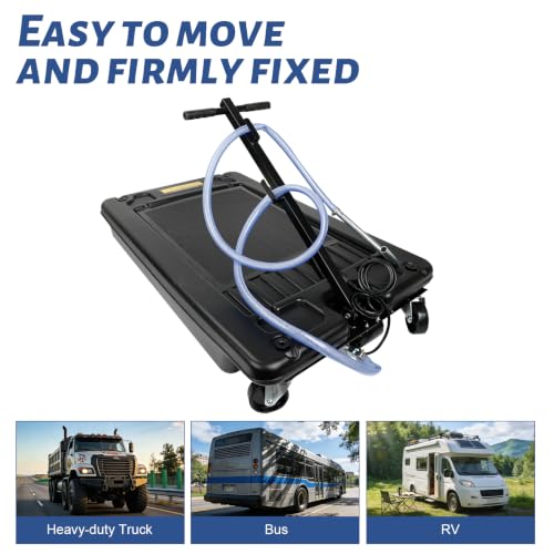Low Profile Oil Drain Pan 17 Gallon Portable with 110V DC Centrifugal Electric Pump and 8'' Hose