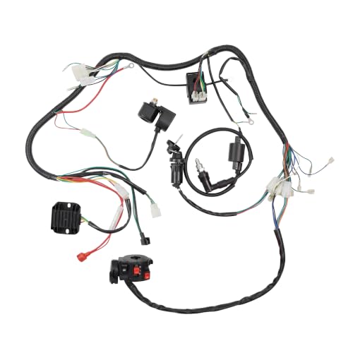 PRO BAT ATV Wiring Harness Kit with Electric AC CDI 4-Wire Rectifier - color: O Spark Plug&B Regulator/Ignition Coil