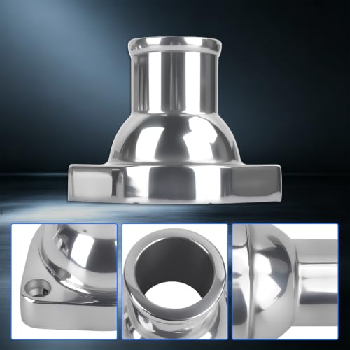 Straight Up Water Neck Aluminum Polished Thermostat Housing - color: Silver, size: 180 Degrees Style1