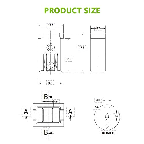 25A 32V Mini Slotted Automotive MCASE Shaped Cartridge Fuse Kit(Pack of 6pcs,25A) - style: 25A