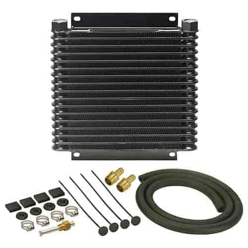 Derale 13614 Series 9000 Plate and Fin Transmission Oil Cooler,Black