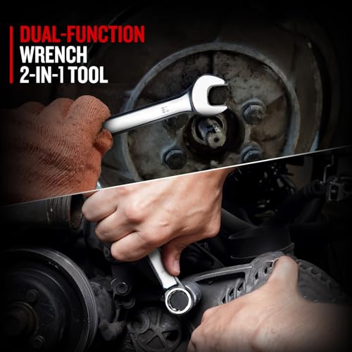 zhax 18mm Metric Combination Wrench, 12 Point Box End, 15 Degree Offset Design, Mirror Polish Finish, Forged CR-V Steel, Hand Tools for Mechanics, Ideal for Auto and Home Repair - size: 18mm
