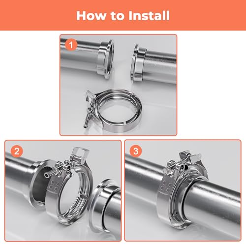 1.75 Inch Quick Release V Band Clamp 304 Stainless Steel, Exhaust V band Clamp for Downpipes - color: V Band Clamp, size: 1.75inch