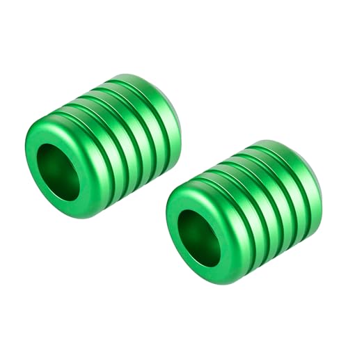 Advanblack CNC Aluminum Motorcycle Frame Sliders – Crash Bar Slider for Harley 1-1/4” Flat Out & Highway Crash Bars/Saddlebag Guards – Red, Gold, Black, Silver – Bolt-On Pair with Screws (Green CNC) - color: Green CNC