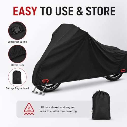 300D Motorcycle Cover Compatible with Suzuki V-Strom 650, Heavy Duty Waterproof Outdoor Adventure Bike Cover, Precision Fit for Mid-Size ADV Touring Motorcycle, Rain Sun Dust Wind Protection - size: FIT to Suzuki V-Strom 650
