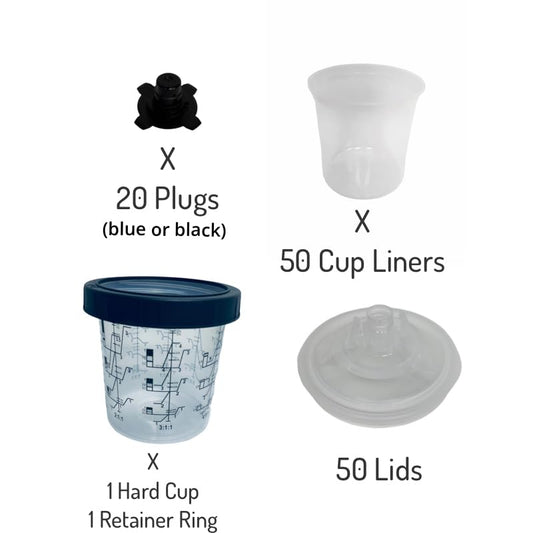 Disposable Paint Spray Gun Cup System, 800ml / 27oz (850ml / 28.7oz Max) - size: 800ml / 27oz, style: 10 Count