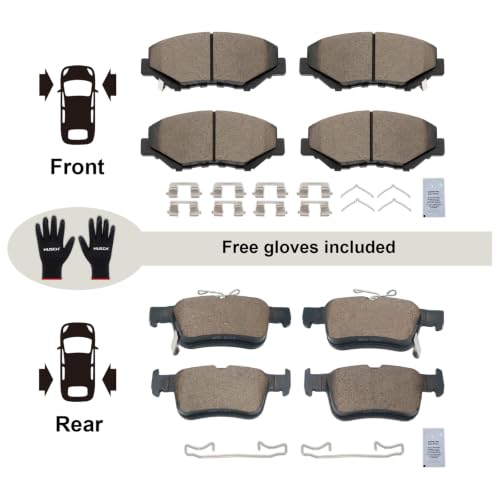 HUSCH Front & Rear Ceramic Brake Pads Fit For Honda Civic 2016-2021 - size: D914+D1878