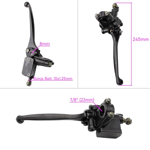 Left + Right 8mm Brake Master Cylinder Lever Mirror Hole for GY6 50cc 125cc 150cc 250cc Scooter Moped