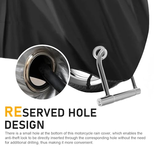 Motorcycle Covers, Waterproof and Sunproof Outdoors Motorbike Cover with Lock-Holes, All Weather Protection Vehicle Accessories, Fits Up to 96.5" Motorcycles, Electric Vehicle (Black)