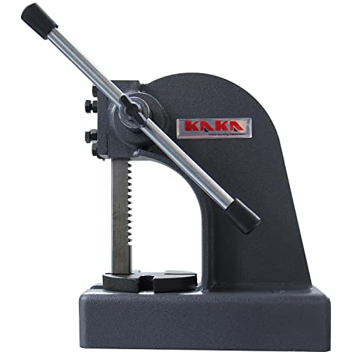 KAKA INDUSTRIAL Arbor Press, 1-Ton Capacity Manual Arbor Press, Heavy-Duty Steel Body, 4-Inch Height, Portable Hand Press for Bearing, Riveting, and Metalworking AP-1 - size: 1 Ton Capacity