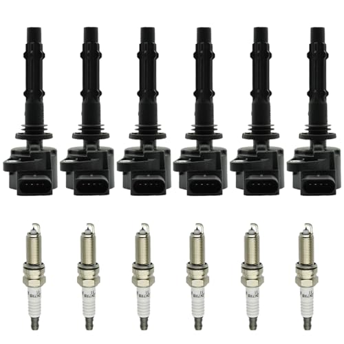 6Pcs UF535 Ignition Coils & Spark Plug Compatible with Dodge Freightliner Sprinter Mercedes-Benz C230 C250 C280 C300 C63 Cl550 Clk350 Cls500 E280 E300 E350 E400 E550 G550 G63 Gl450 Gl550 - size: UF535