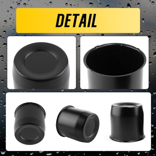 4Pcs 5.15" Stainless Trailer Wheel Center Caps, 4.92" H Matte Black - color: Matte Black, size: 5.15" Hub 4.92"H