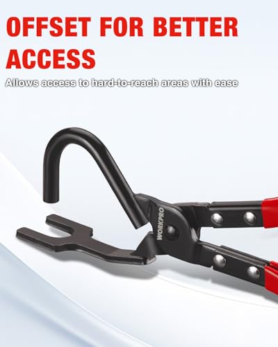 WORKPRO Exhaust Hanger Removal Tool with 4 Rubber Hangers, Red - color: Red