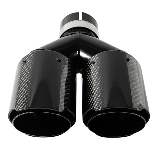 Carbon Fiber Dual Exhaust Tip 2.5 Inch Inlet 3.5 Inch Outlet Dual Carbon Fiber Exhaust Tip - size: 2.5 Inlet 3.5 Outlet