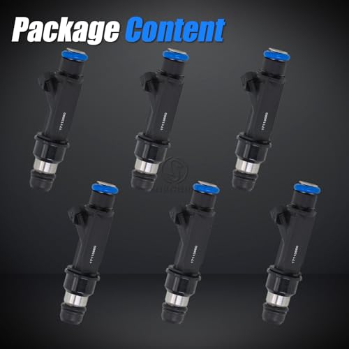 Sorghum Fuel Injectors Set of 6 Compatible with Chevrolet Trailblazer 2002 2003 2004 2005 2006 2007 Colorado LUV GMC Canyon Envoy Hummer H3 Saab 9-7x L6 4.2L Replace# FJ319 17113680 25313185 - color: 17113680(Black)