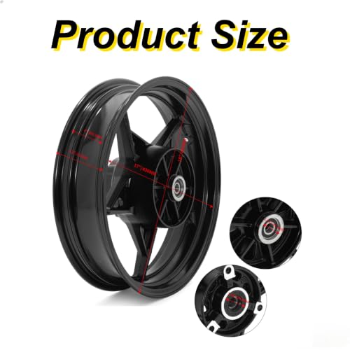 17"x4" Rear Wheel Rim for Kawasaki Ninja 400 18-24 Z400 19-23 - color: Black, size: Ninja 400 2018-2024 Z400 2019-2023