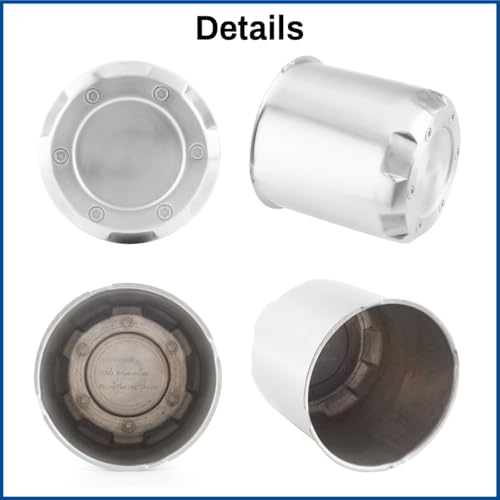 5.15in Push Through Trailer Center Caps Brushed Aluminum Fit 5.15" Center Bore Truck Trailer RV SUV Wheels Rims Hub Caps, Silver, 4Pcs - size: 5.15” Hub, 5.31” Tall