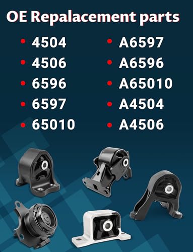 Engine Motor Mount & Trans Mount Set for 2002-2006 CR-V 2.4L Auto Trans - size: 2002-2006 H-onda CR-V 2.4L (AWD/4WD)