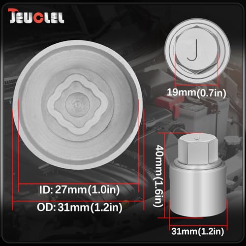 Type J Wheel Locking Nut Key for Land Rover, Lug Nut Removal Tool - size: Socket J