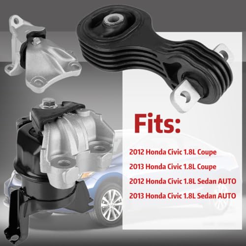 3PCS Engine Motor & Trans Mount Compatible with 2012 2013 Honda Civic Replace with A65087 A65048 A65021 Engine Motor & Transmission Mount 50890TR0A81 50850TR6A81 50820TR0A81