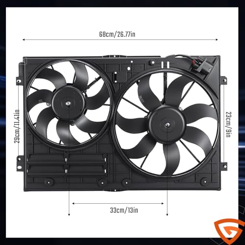 GEARLAST Radiator Fan Engine Fit for Volkswagen Jetta Tiguan Audi A3