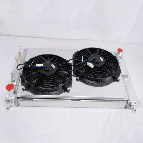 Ford Mustang Radiator Shroud Fan Compatible with 1997-2004 Ford Mustang GT SVT Cobra 4.6L 5.4L V8 1998 1999 2000 2001 2002 2003 Mustang All Aluminum Radiators with Fan Shroud