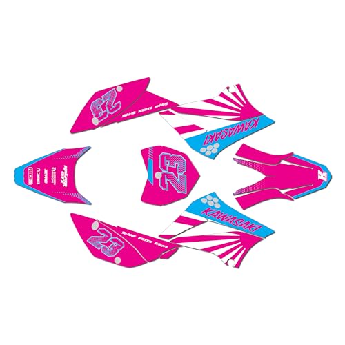 Graphics Kit for Kawasaki KLX110, KLX110R/RL (2010-2024) FH Series Pink 21 Mil - Dirt bike Custom Racing Graphics Decals Stickers Kit, no-plastics - color: Pink, size: 21 Mil