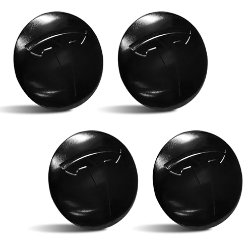 4 Pack Aluminum Waterproof Wheel Cover Center Emblem Sticker for Tesla Model 3 Model Y 56mm Hubcaps Wheel Rim Cover (Glossy Black) - color: Glossy Black