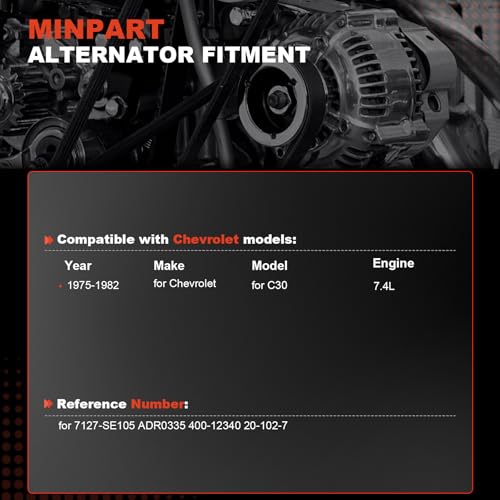 Alternator Compatible with Chevy with Buick for 1 One Wire Self Exciting - size: 7127-SE105