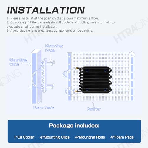 16 Row 8AN 1/2" Transmission Cooler Kit, Air-Compressor Aftercooler, Dual Pass Tube and Fin Universal